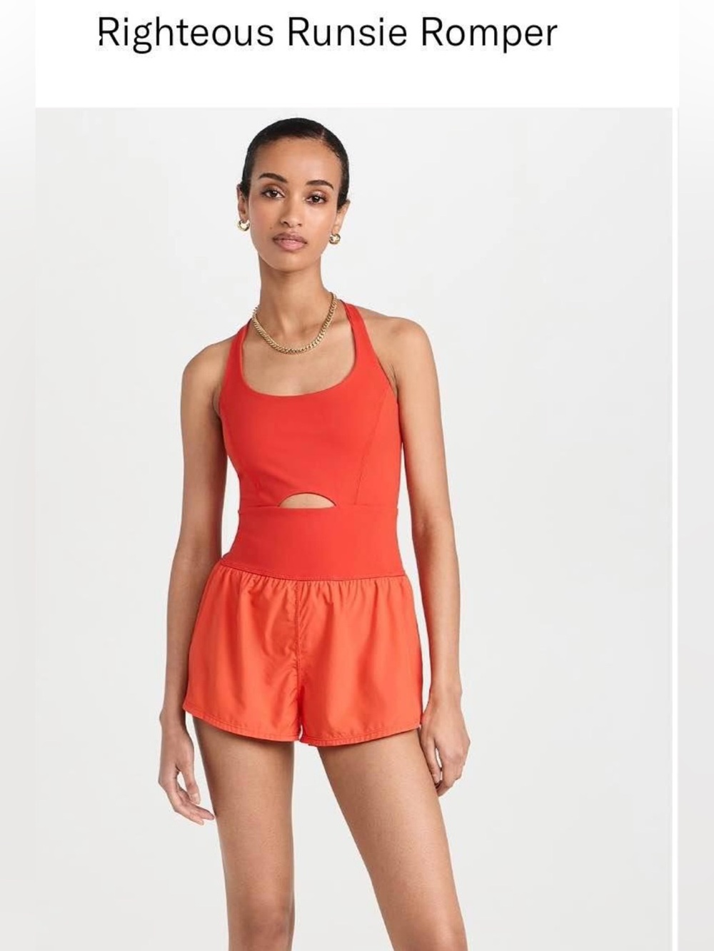 FREE PEOPLE RIGHTEOUS RUNSIE ROMPER NEON CORAL XS